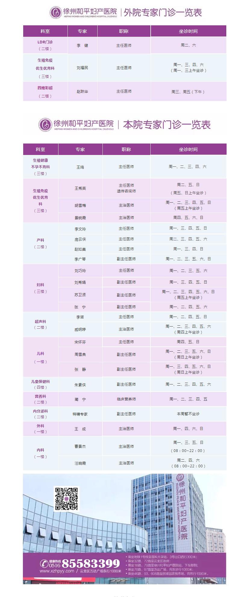 和平妇产医院2021年11月29日—12月5日专家坐诊时间表(图2) 和平妇产医院2021年11月29日—12月5日专家坐诊时间表(图2)